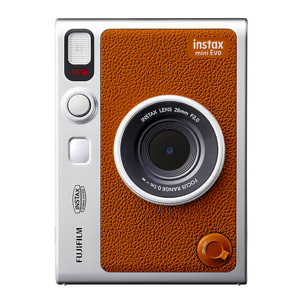 チェキ instax mini Evo Brown ハイブリッドインスタントカメラ FUJIFILM フジフィルム 多彩なエフェクト スマホ連携 ブラウン INSMINIEVOBRC ◆宅