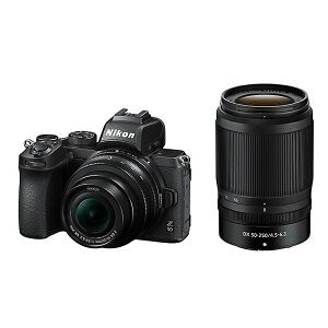 ミラーレス一眼カメラ Z50 ダブルズームキット Nikon ニコン DXフォーマット 2088万画素 小型 軽量 本体+標準レンズ+望遠レンズ ブラック Z50WZ ◆宅