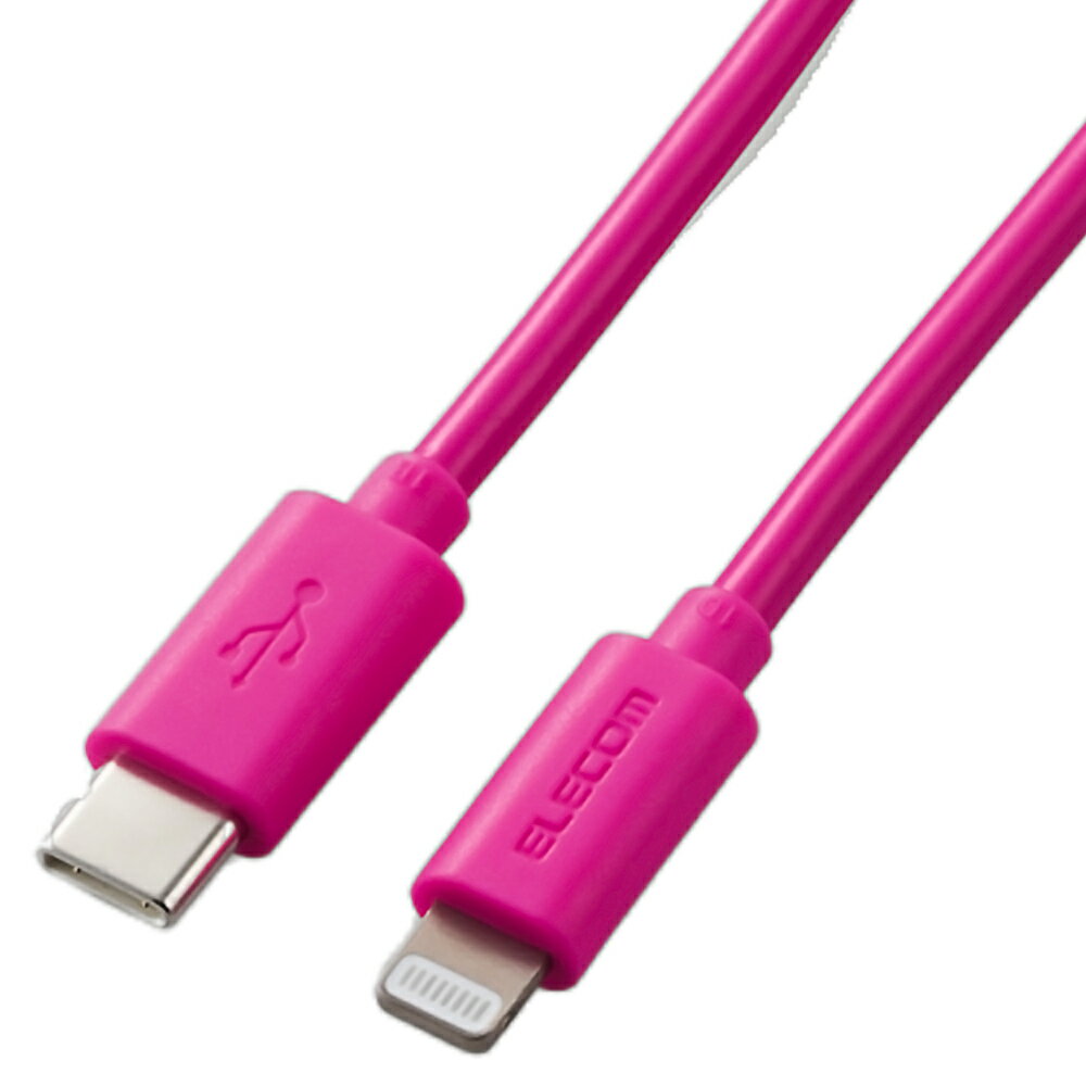 USB-C to Lightningケーブル 2m USB Power Delivery ELECOM エレコム LightningコネクタのiPhone iPad対応 高速充電 充電 データ転送 MFi認証取得 ピンク MPA-CL20PN 宅