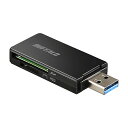 SD/microSDJ[h[_[C^[ USB3.0 BUFFALO obt@[ ] USB-A Lbv P[uX Win/Mac/PS4Ή ubN BSCR27U3BK 