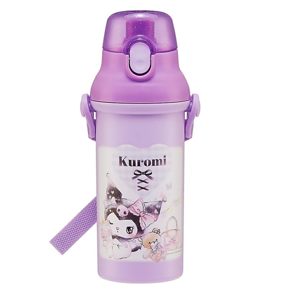 水筒 直飲みプラワンタッチボトル クロミ 23 サンリオ SKATER スケーター 子供 キッズ ワンプッシュ式 容量480ml 食洗機対応 抗菌 超軽量 662317-PSB5SANAG ◆宅 【楽天ロジ発送】のサムネイル