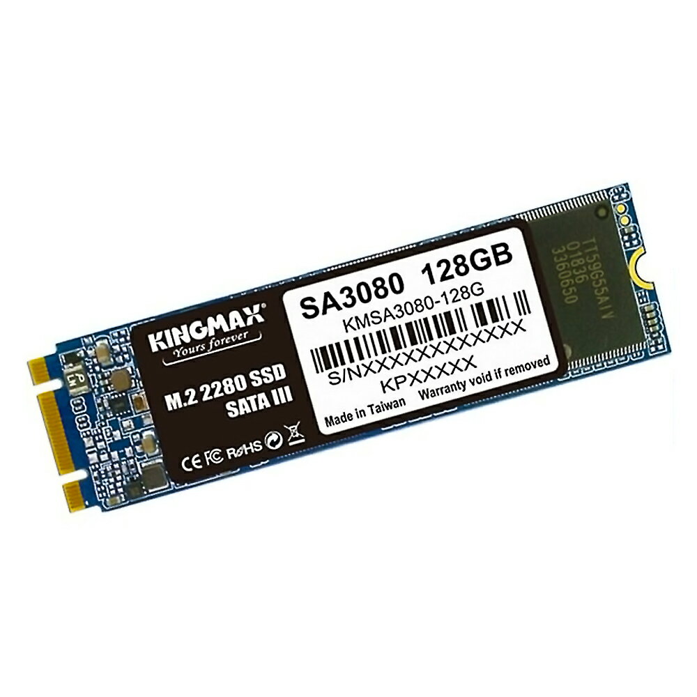 M.2 2280 NGFF SATA SSD 128GB ¢ KINGMAX 󥰥ޥå SA3080꡼ SATAIII R:520MB/s W:350MB/s MTBF200 ơ KMSA3080-128G 