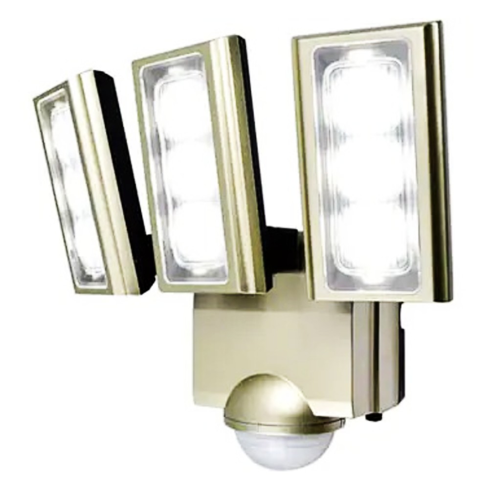 ムサシ musashi LED-AC3050 LEDセンサーライト 12.5Wx3灯 スライド式 コンセント式 明るさ3750ルーメン LEDAC3050「送料無料」