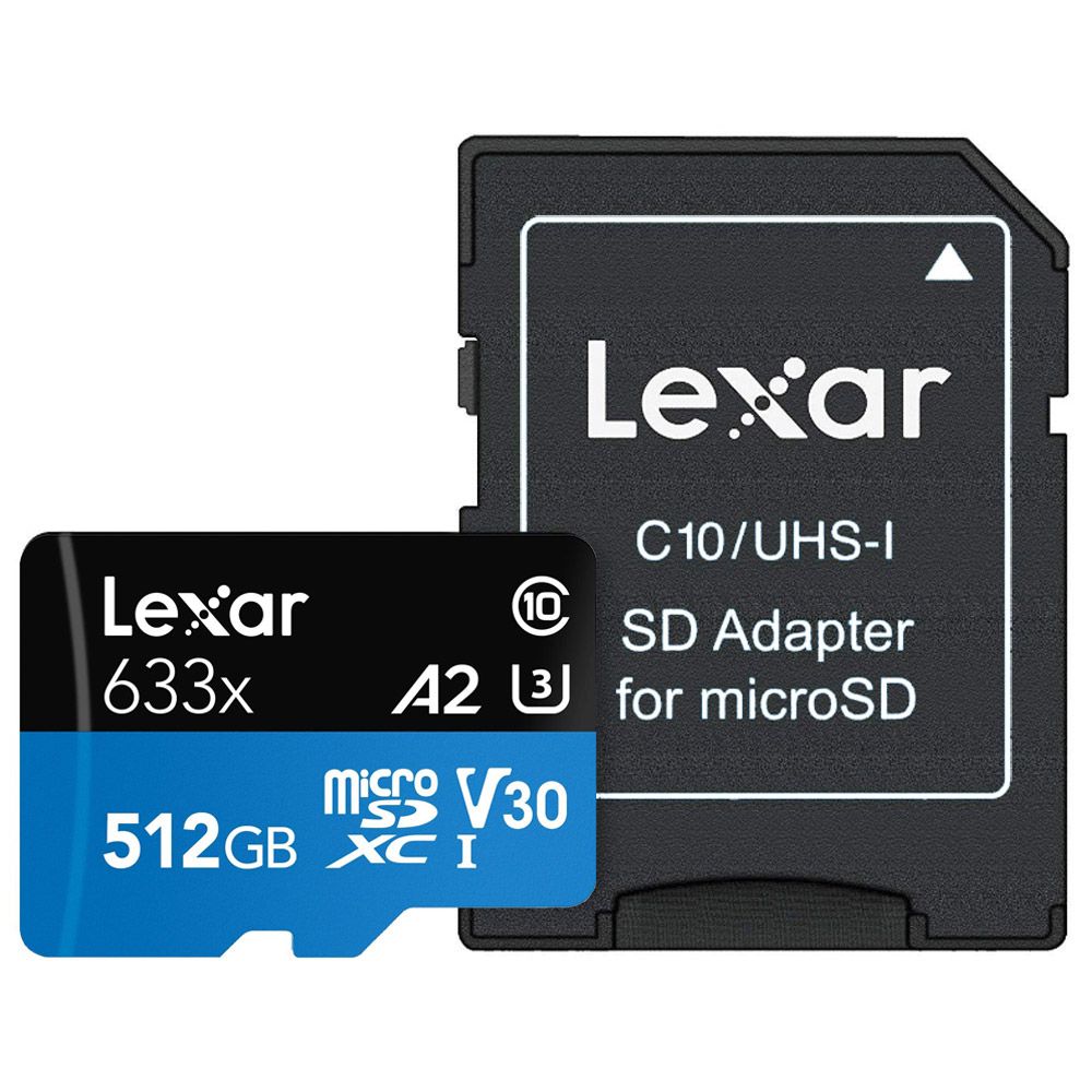 開封/バルク品(動作確認済)特価☆ 512GB microSDXCカード マイクロSD Lexar レキサー Class10 UHS-1 U3 V30 A2 R:100MB/s W:70MB/s SDア..