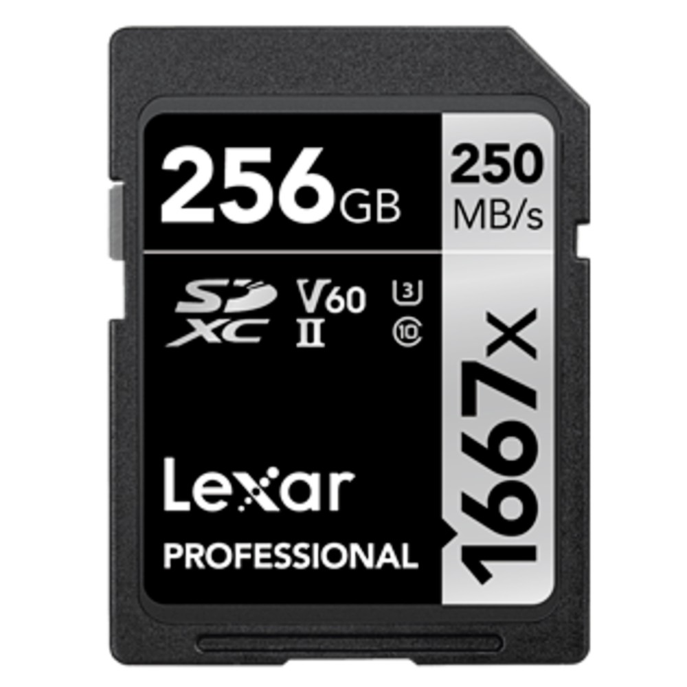 開封/バルク品(動作確認済)特価☆ 256GB SDXCカード SDカード Lexar レキサー Professional 1667x Class10 UHS-II U3 V60 R:250MB/s W:120MB/s 海外リテール LSD256CB1667 ◆メ