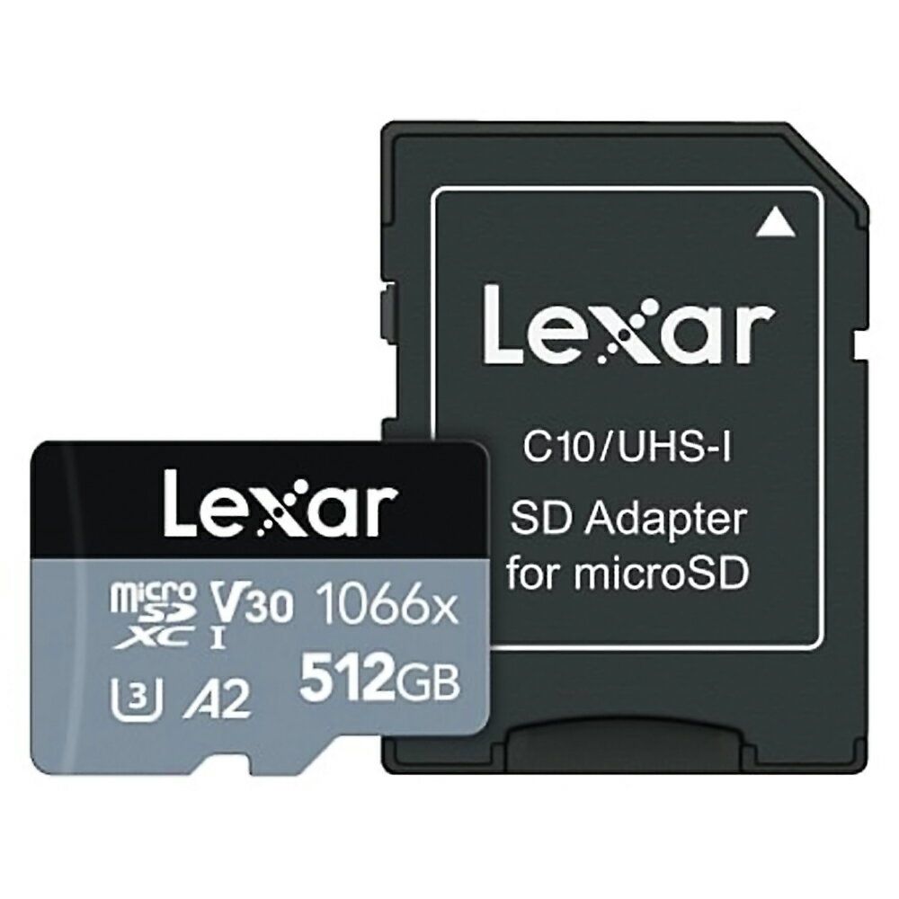 マイクロSDカード 512GB microSDXC Lexar レキサー Professional Silver 1066x Class10 UHS-1 U3 V30 A2 R:160MB/s W:120MB/s 海外リテール LMS1066512G-BNNNC ◆メ