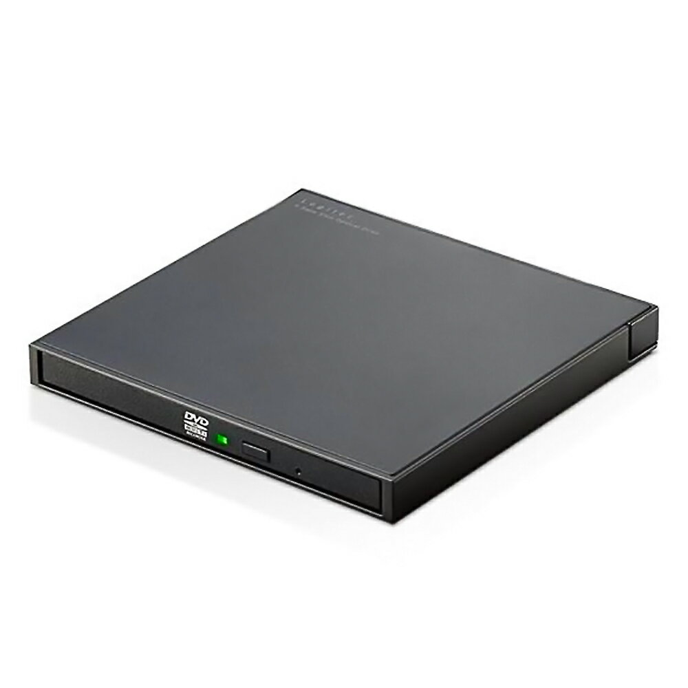 ポータブルDVDドライブ Logitec ロジテック(ELECOM) 超薄型 軽量 USB-A接続 書込 8X DVD / 24X CD M-DISC対応 書込ソフト付 ブラック LDR-PWB8U2LBK/E ◆宅