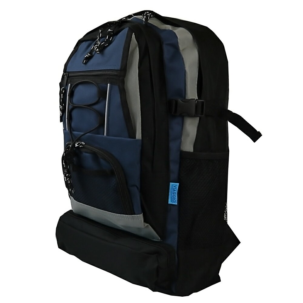 防災リュック リュックサック VIAGGIO 7077 防災用品 登山 遠足 通学 通勤 ハイキング 容量20L 横32×縦47×マチ13cm 600dポリエステル ネイビー VIAGGIO7077NV ◆宅