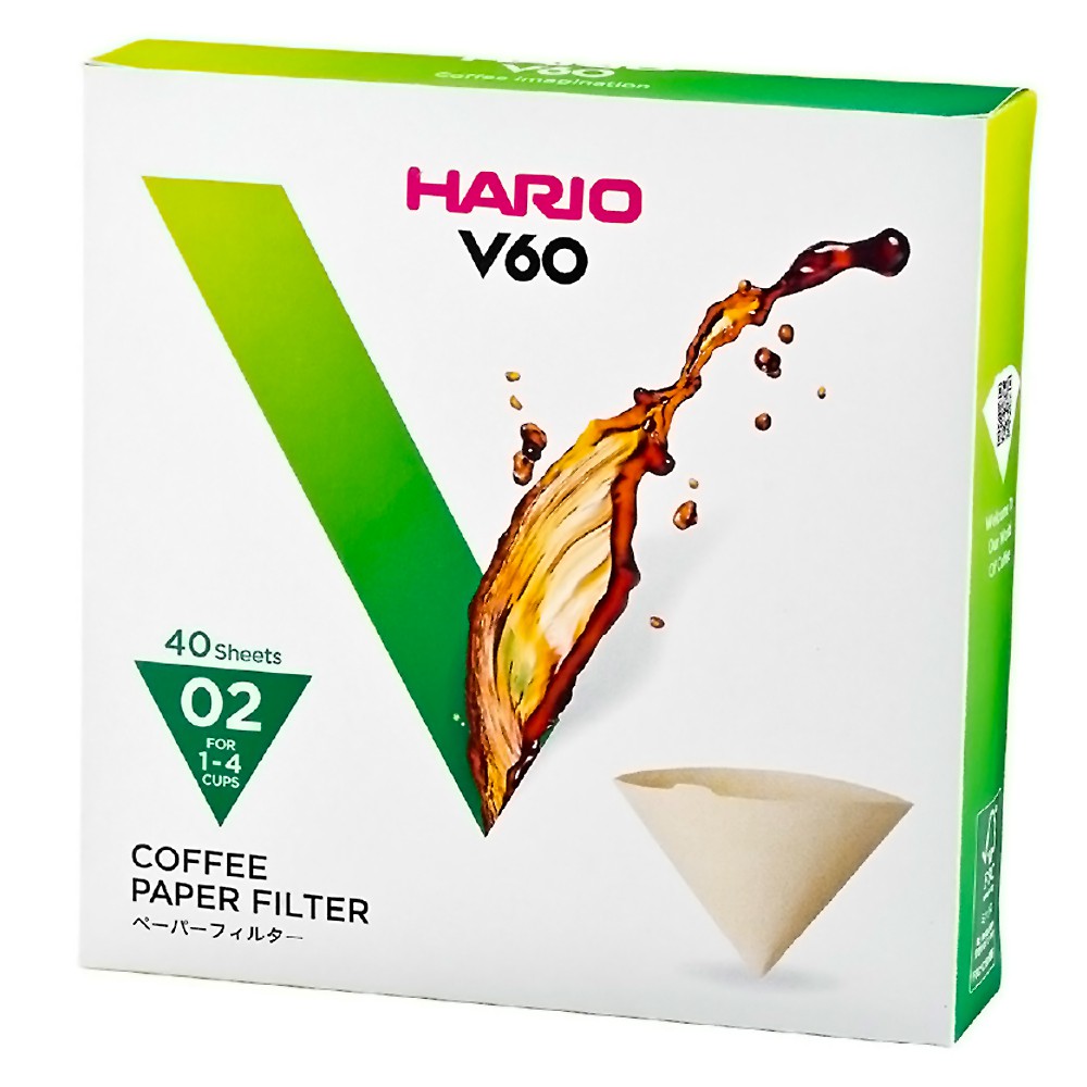 V60ドリッパー専用 ペーパーフィルター 02M 1-4杯用 40枚 HARIO ハリオ 02用 円すい型 ハリオ式 コーヒー 珈琲 箱入 みさらし VCF-02-40M ◆メ