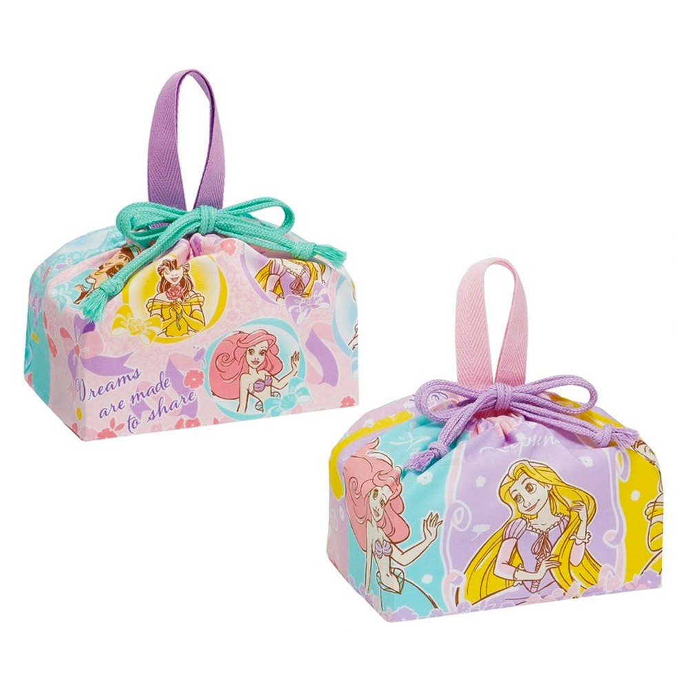 ランチ巾着 2枚組 プリンセス 25 ディズニー お弁当巾着 お弁当袋 SKATER スケーター 子供 サイズ290×165×マチ120mm 2P 2柄 690013-KB7W ◆メ