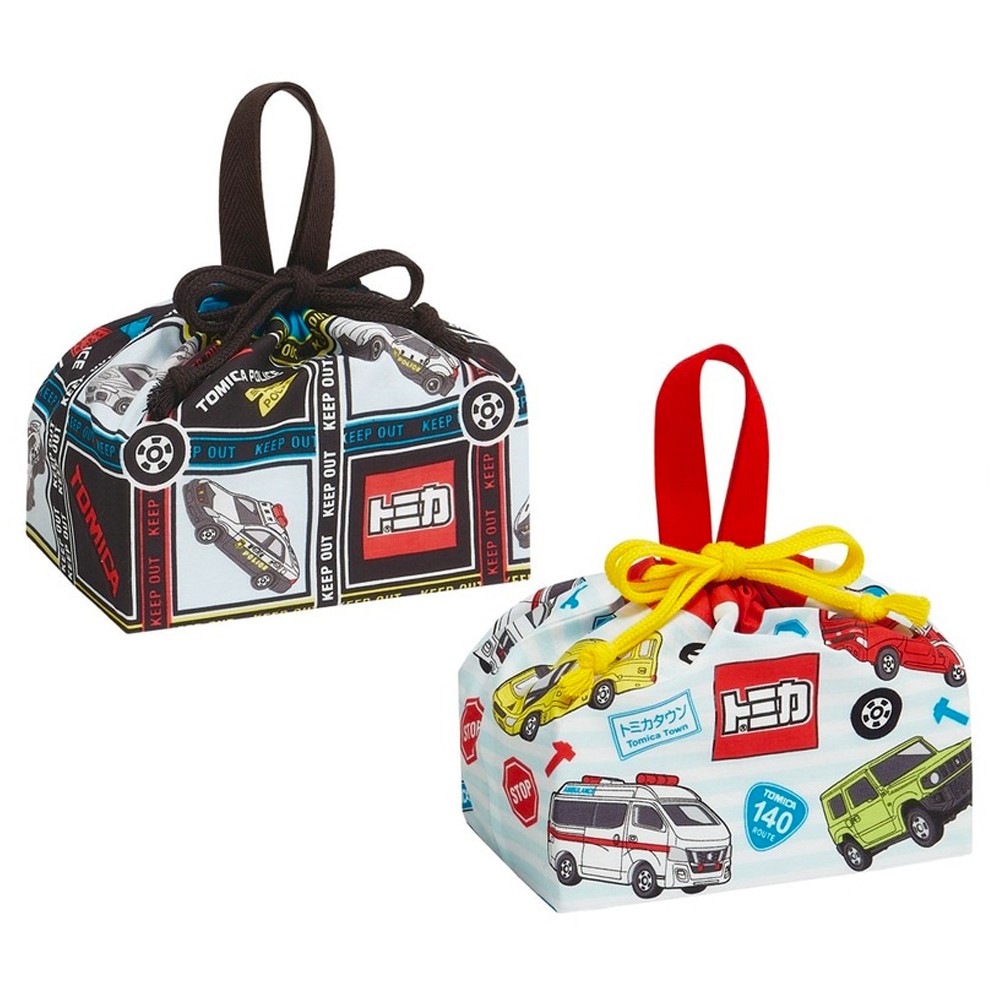 ランチ巾着 2枚組 トミカ TOMICA お弁当巾着 お弁当袋 SKATER スケーター 子供 サイズ290×165×マチ120mm 2P 2柄 702303-KB7W ◆メ