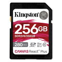 SDカード 256GB UHS-II SDXC Kingston キングストン Canvas React Plus Class10 UHS-II U3 V60 4K R:280MB/s W:150MB/s 海外リテール SDR2V6/256GB ◆メ