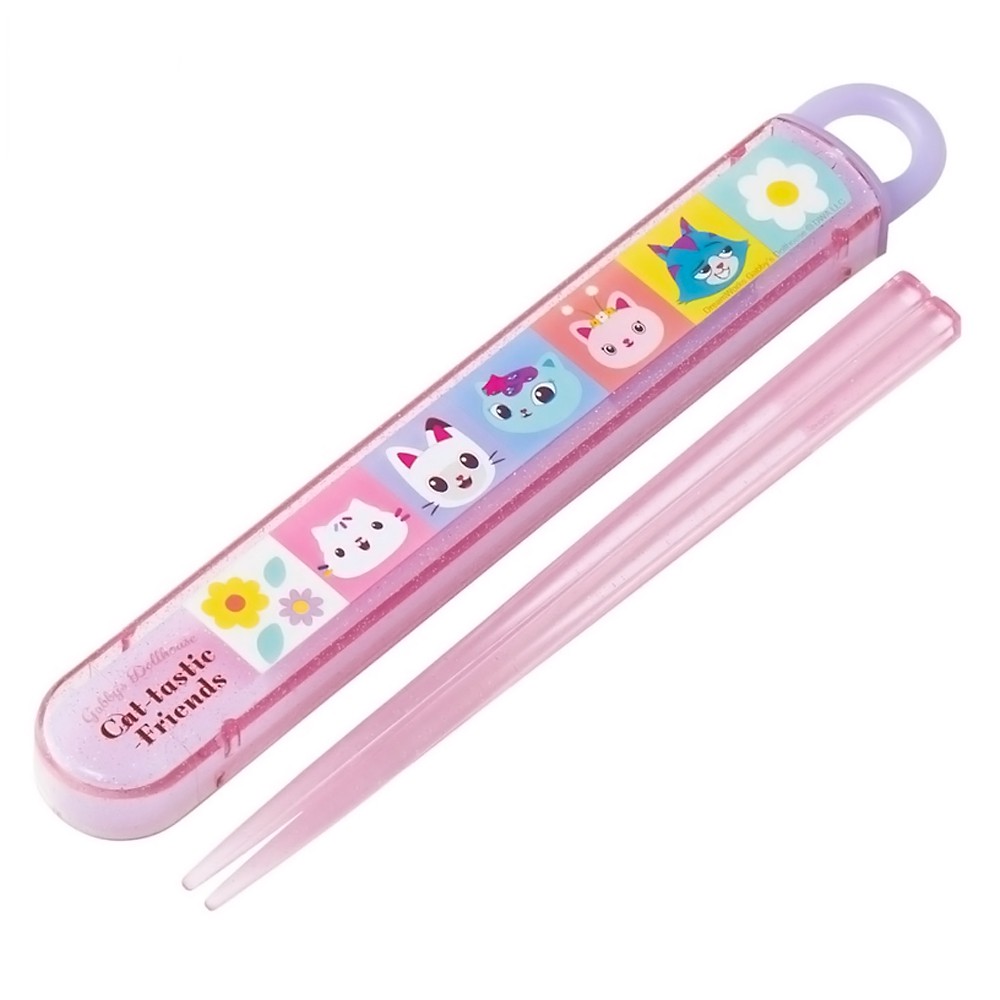 弁当用箸 ギャビーのドールハウス 26 スライド箸＆箸箱セット SKATER スケーター 子供 箸16.5cm スライド式 ストッパー付 名前シール付 719493-ABS2AM ◆メ