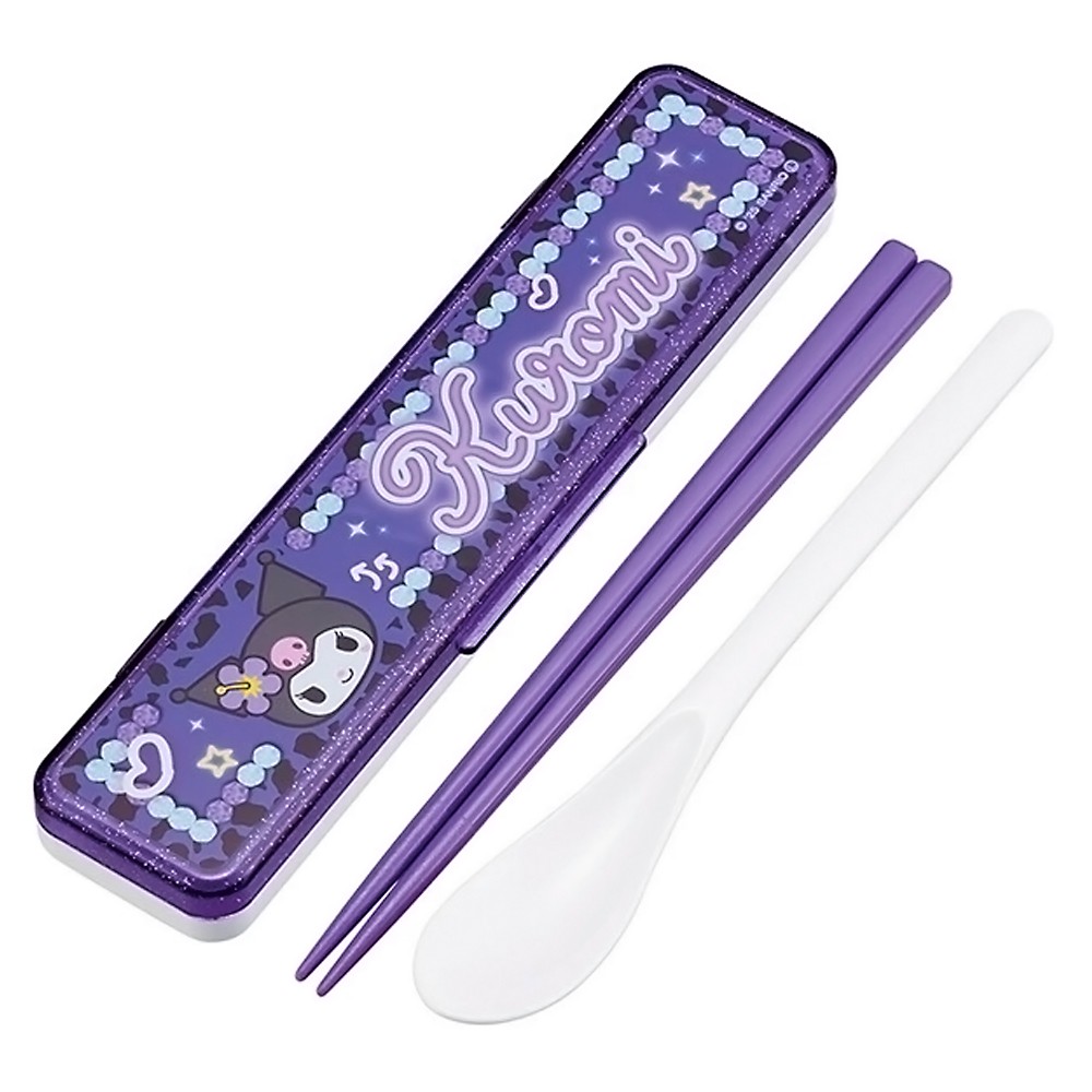 弁当用箸 クロミ スクール 音のならないコンビセット SKATER スケーター 子供 箸/スプーン18cm すべり止め加工(箸先端) 収納ケース 566479-CCS3SA ◆メ