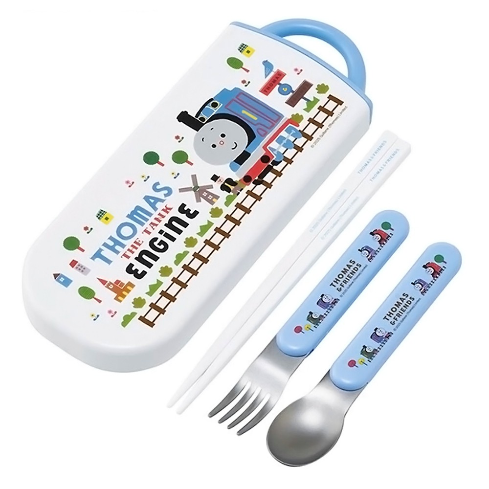弁当用箸 トリオセット きかんしゃトーマス つむぱぱ SKATER スケーター 子供 箸16.5cm/スプーン・フォーク13cm スライド式 名前シール付 715587-TACC2 ◆メ