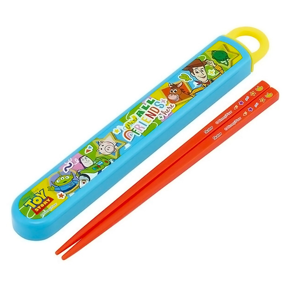 弁当用箸 トイストーリー 26 ディズニー スライド箸＆箸箱セット SKATER スケーター 子供 箸16.5cm スライド式 ストッパー付 名前シール付 721861-ABS2AM ◆メ