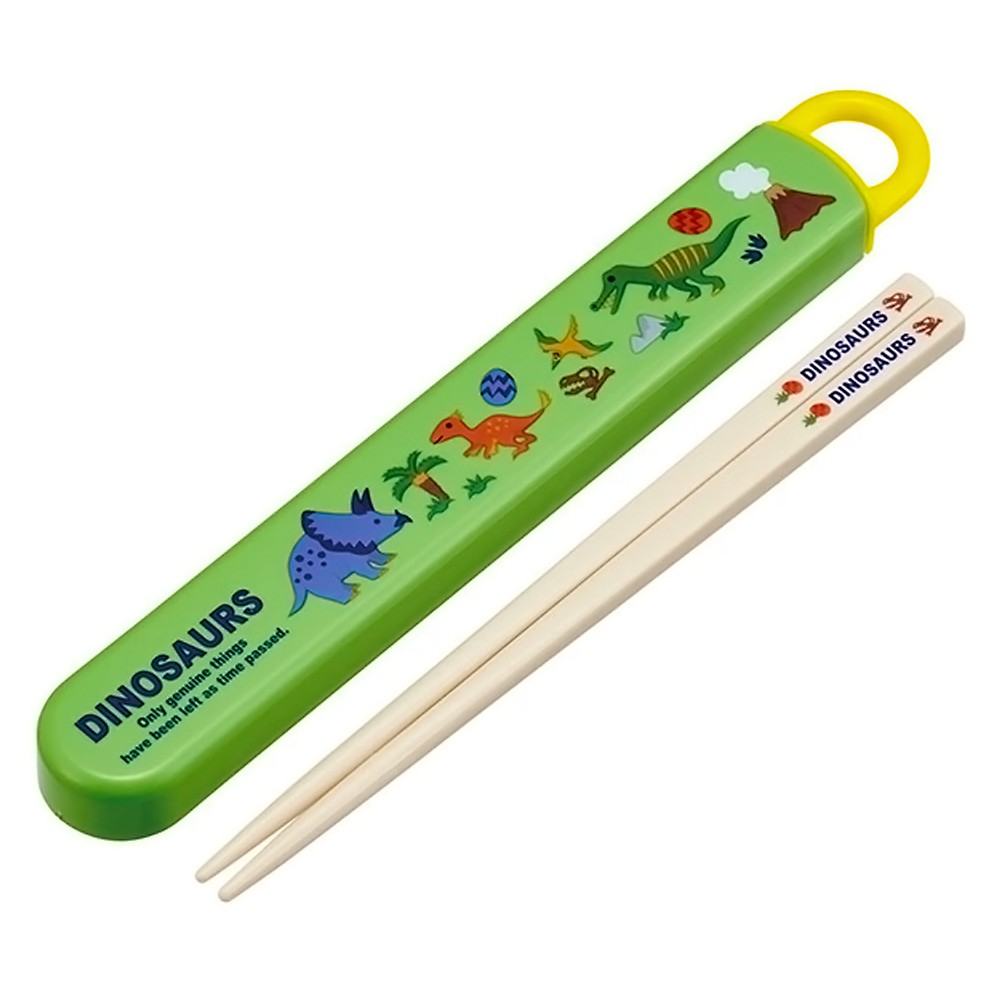 弁当用箸 ディノサウルス DINOSAURS 2026 スライド箸＆箸箱セット SKATER スケーター 子供 箸16.5cm スライド式 ストッパー付 名前シール付 724732-ABS2AM ◆メ