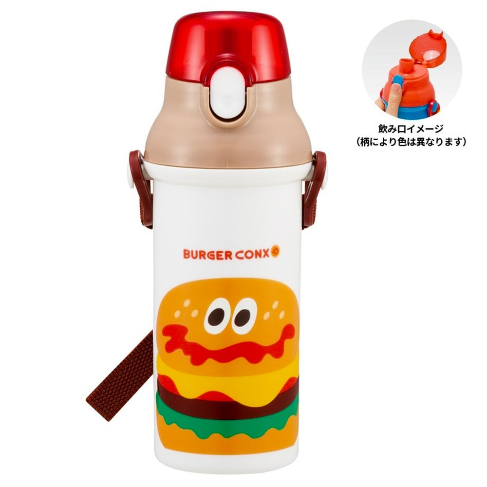 水筒 バーガーコンクス ハロー 直飲みプラワンタッチボトル SKATER スケーター 子供 ワンプッシュ式 容量480ml 食洗機対応 抗菌 超軽量 725609-PSB5SAN ◆宅 【楽天ロジ発送】