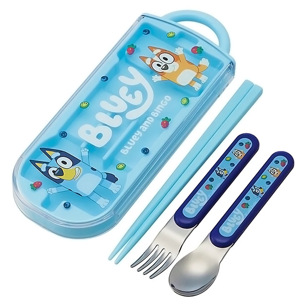 弁当用箸 トリオセット ブルーイ BLUEY SKATER スケーター 子供 箸16.5cm/スプーン・フォーク13cm スライド式 名前シール付 727771-TACC2 ◆メ