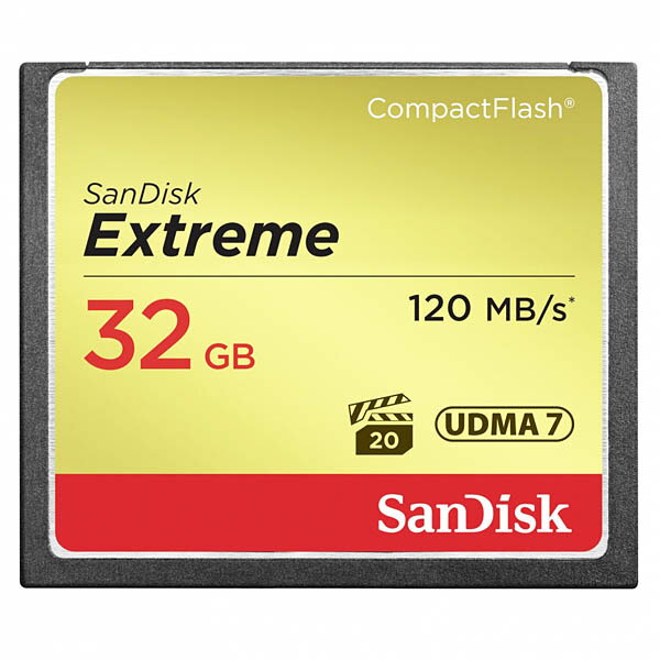 32GB コンパクトフラッシュ CFカード SanDisk サンディスク Extreme R:120MB/s W:80MB/s UDMA7 海外リテール SDCFXSB…