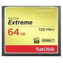 64GB コンパクトフラッシュ CFカード SanDisk サンディスク Extreme R:120MB/s W:80MB/s UDMA7 海外リテール SDCFXSB…