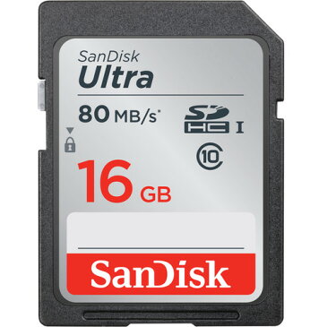 16GB SDHCカード SDカード SanDisk サンディスク Ultra CLASS10 UHS-I R:80MB/s 海外リテール SDSDUNC-016G-GN6IN ◆メ