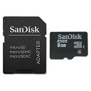 8GB microSDHCカード マイクロSD SanDisk サンディスク UHS-I CLASS4 SDアダプタ付 バルク SDSDQAB-008G-BLK ◆メ