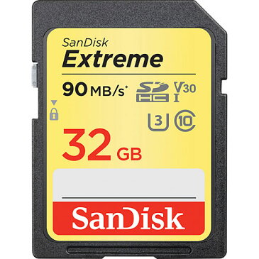 32GB SDHCカード SDカード SanDisk サンディスク UHS-I U3 V30 R:90MB/s W:40MB/s 海外リテール SDSDXVE-032G-GNCIN ◆メ