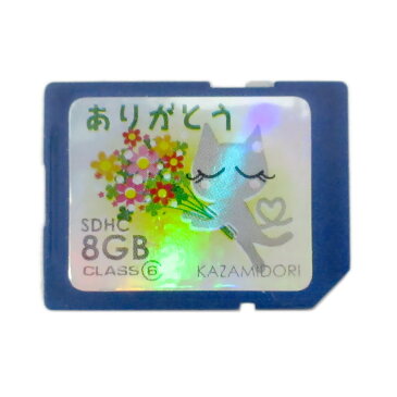 SDHCカード SDカード 8GB ありがとう☆ グリーティングSDHCカード Class6 日頃の感謝を込めて☆ ZR-GTSD8G6S ◆メ