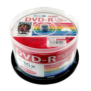 DVD-R メディア 録画用 HI-DISC ハイディスク 16倍速 4.7GB 120分 CPRM インクジェット 50枚スピンドル HDDR12JCP50 ◆宅