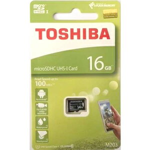 16GB microSDHCカード マイクロSD TOSHIBA 東芝 CLASS10 UHS-I R:100MB/s 海外リテール THN-M203K0160A4 ◆メ