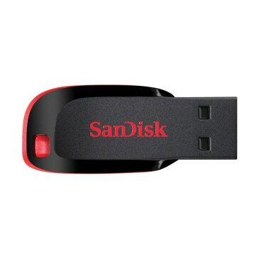 32GB USBメモリー USB2.0 SanDisk サンディスク Cruzer Blade キャップレス ブラック/レッド 海外リテール SDCZ50-032G-B35 ◆メ