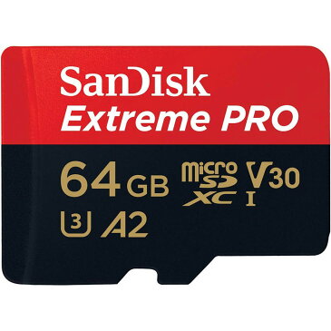 64GB microSDXCカード マイクロSD SanDisk サンディスク Extreme Pro UHS-I U3 V30 A2 R:170MB/s W:90MB/s 海外リテール SDSQXCY-064G-GN6MA ◆メ