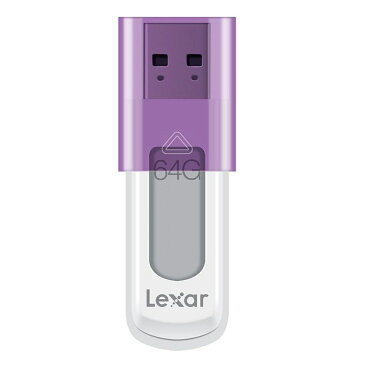 64GB USBメモリ USB2.0 LEXAR レキサー JumpDrive S50 スライドカバー式 パープル 海外リテール LJDS50-64GABEU ◆メ