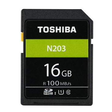 16GB SDHCカード SDカード TOSHIBA 東芝 N203 Class10 UHS-I U1 R:100MB/s 海外リテール THN-N203N0160A4 ◆メ