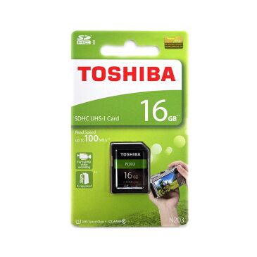 16GB SDHCカード SDカード TOSHIBA 東芝 N203 Class10 UHS-I U1 R:100MB/s 海外リテール THN-N203N0160A4 ◆メ