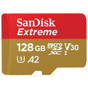 128GB microSDXCカード マイクロSD SanDisk サンディスク Extreme UHS-I U3 V30 A2 R:160MB/s W:90MB/s 海外リテール SDSQXA1-128G-GN6MN ◆メ