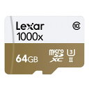 64GB microSDXCカード マイクロSD Lexar レキサー Professional UHS-II U3 R:150MB/s W:45MB/s USB3.0カードリーダー付 海外リテール LSDMI64GCBANZ1000R ◆メ