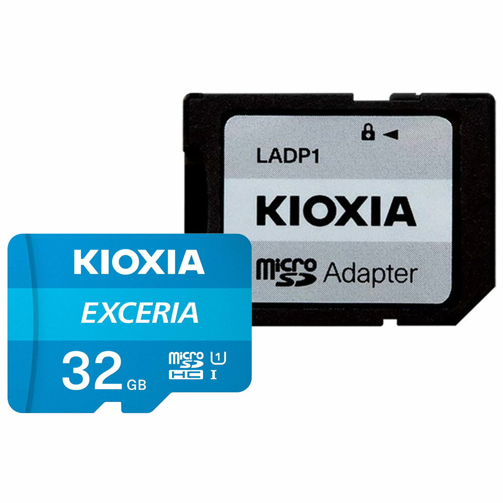 マイクロSDカード microSD 32GB microSDカード microSDHC KIOXIA キオクシア EXCERIA CLASS10 UHS-I R:100MB/s SD変換アダプタ付 海外リテール LMEX1L032GG2 ◆メ