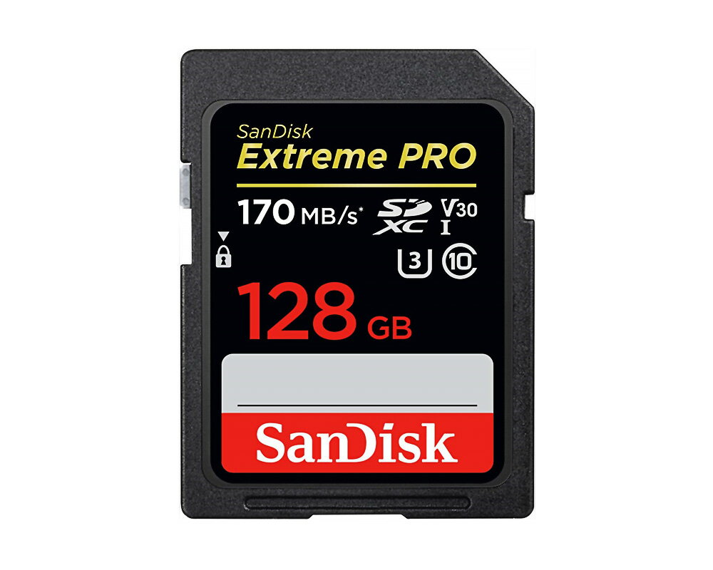 128GB SDXCカード SDカード SanDisk サンディスク Extreme Pro UHS-I U3 V30 4K R:170MB/s W:90MB/s 海外リテール SDSDXXY-128G-GN4IN ◆メ