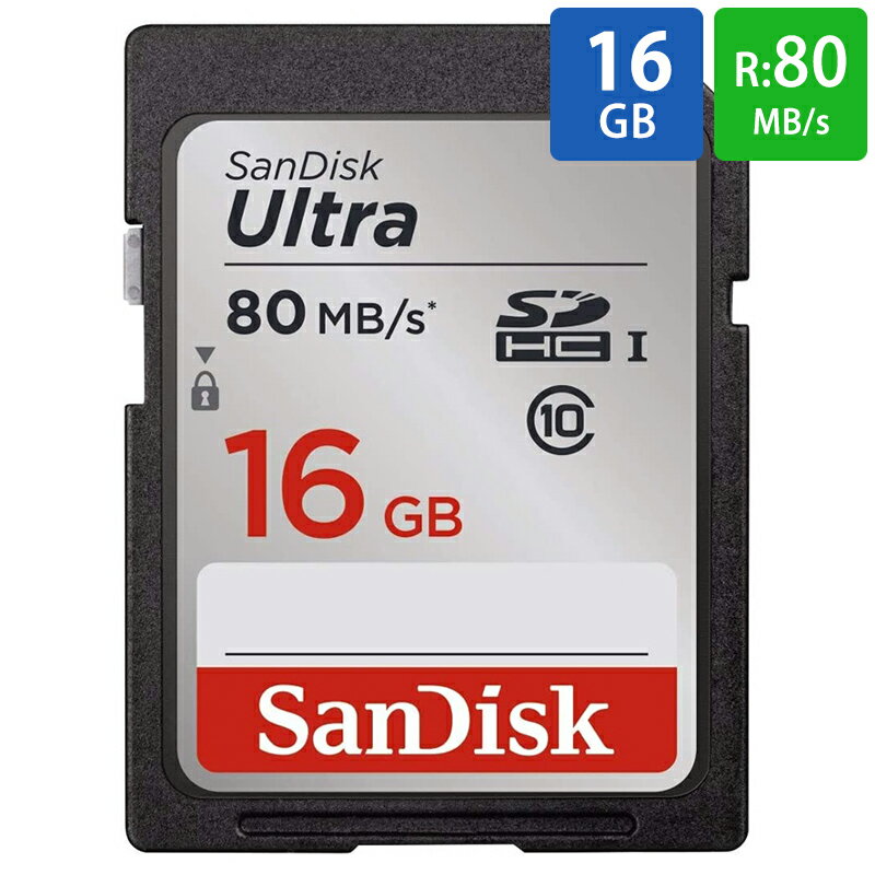 SDJ[h SD 16GB SDHC SanDisk TfBXN Ultra CLASS10 UHS-I R:80MB/s COe[ SDSDUNC-016G-GN6IN 