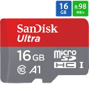 マイクロSDカード microSD 16GB microSDカード microSDHC SanDisk サンディスク Ultra Class10 UHS-I A1 R:98MB/s 海外リテール SDSQUAR-016G-GN6MN ◆メ