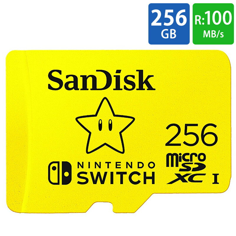 }CNSDJ[h microSD 256GB microSDJ[h microSDXC for Nintendo Switch SanDisk TfBXN UHS-I R:100MB/s W:90MB/s COe[ SDSQXAO-256G-GN3ZN 