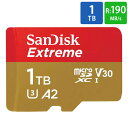 マイクロSDカード 1TB microSDカード microSDXC SanDisk サンディスク Extreme UHS-I U3 V30 A2 R:190MB/s W:130MB/s Nintendo Switch動作確認済 海外リテール SDSQXAV-1T00-GN6MN メ
