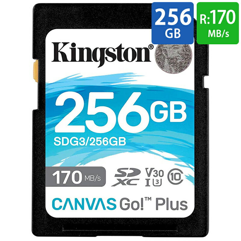 SDJ[h SD 256GB SDXC Kingston LOXg Canvas Go Plus UHS-I U3 V30 4K R:170MB/s W:90MB/s COe[ SDG3/256GB 