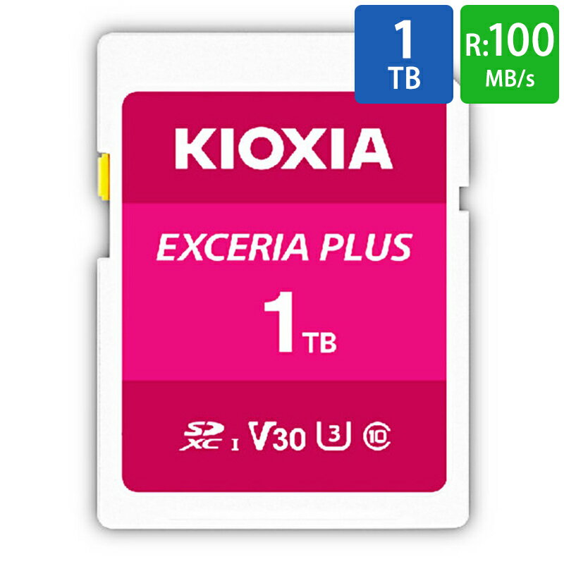 SDカード SD 1TB SDXC KIOXIA キオクシア EXCERIA PLUS Class10 UHS-I U3 V30 R:100MB/s W:85MB/s 1000GB 海外リテール LNPL1M001TG4 ◆メ