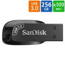 USBメモリ USB 256GB USB3.0 SanDisk サンディスク Ultra Shift R:100MB/s シンプル キャップレス ブラック 海外リテール SDCZ410-256G-G46 ◆メ