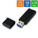 USBメモリ USB 16GB USB3.0 (USB3.1 Gen1) BUFFALO バッファロー 暗号化ソフトSecureLock Mobile2対応 R:70MB/s 小型 軽量 ブラック RUF3-K16GB-BK ◆メ