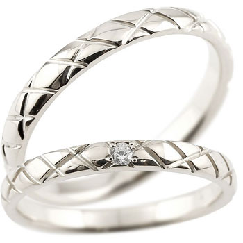 ペアリング カップル 2個セット結婚指輪 マリッジリング プラチナ ダイヤモンド ハンドメイド pt900 2.5ミリ幅 ブライダルジュエリー アンティーク 【イニシャル打刻】1文字サービス!! オリジナルジュエリー