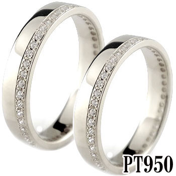 ハードプラチナ950 結婚指輪 マリッジリング ペアリング フルエタニティ PT950 ダイヤモンド ハンドメイド 2本セット 笑顔になるジュエリー お守り 大...